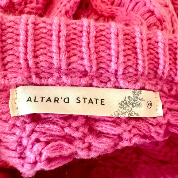 ✨ Altar’d State Hot Pink Cable Knit Sweater - Picture 5 of 5